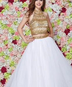 Angela & Alison - 61001 Two Piece Bejeweled Ballgown