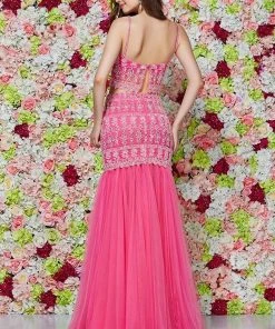 Angela & Alison - 61003 Two Piece Bejeweled Trumpet Dress