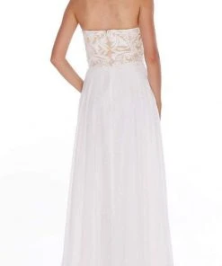 Formal Gowns Angela & Alison - 61014 Strapless Embroidered Chiffon Gown