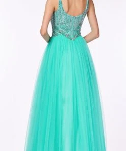 Angela & Alison - 61027 Beaded Scoop Neck Ballgown Formal Gowns 9 Angela & Alison - 61027 Beaded Scoop Neck Ballgown Formal Gowns