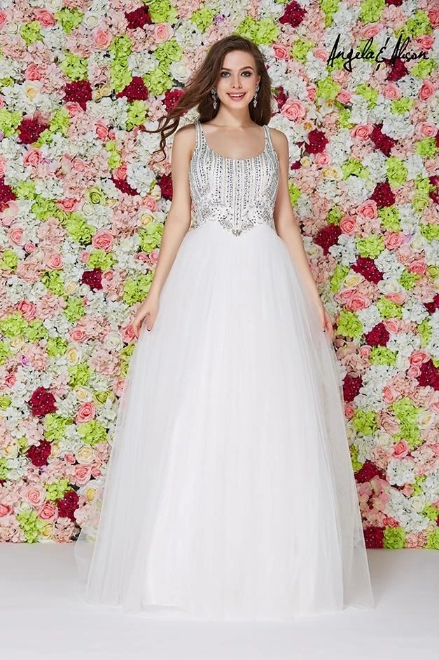 Angela & Alison - 61027 Beaded Scoop Neck Ballgown Formal Gowns 5 Angela & Alison - 61027 Beaded Scoop Neck Ballgown Formal Gowns