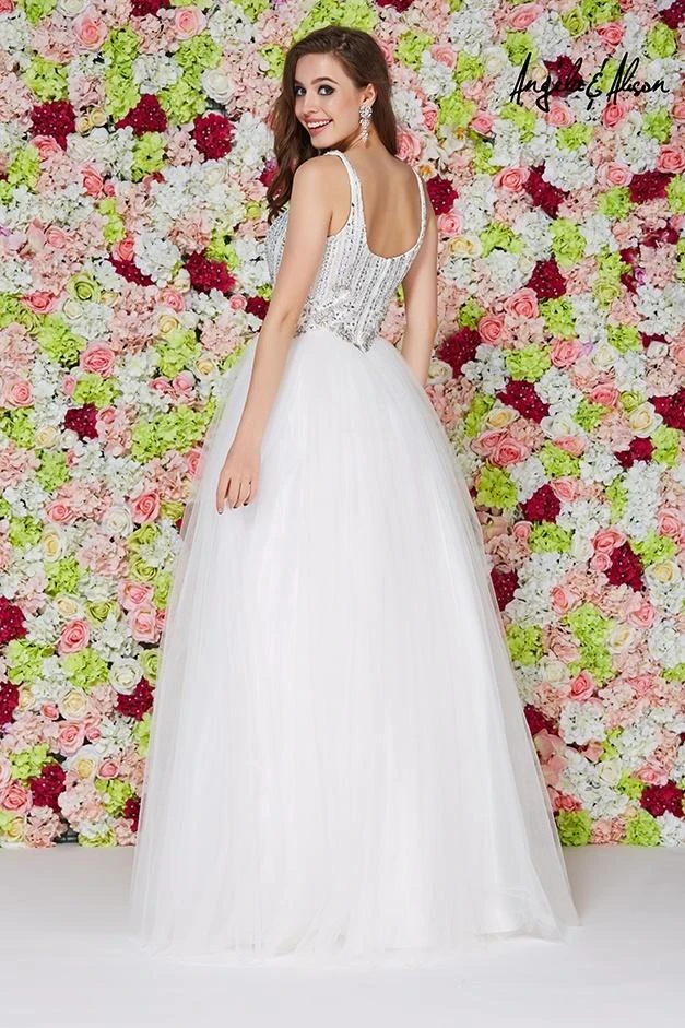 Angela & Alison - 61027 Beaded Scoop Neck Ballgown Formal Gowns 6 Angela & Alison - 61027 Beaded Scoop Neck Ballgown Formal Gowns