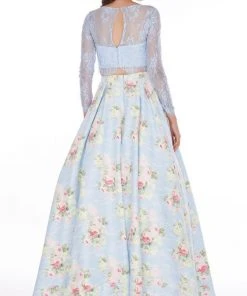 Angela & Alison - 61059 Two Piece Lace Floral A-line Dress 7 Angela & Alison - 61059 Two Piece Lace Floral A-line Dress