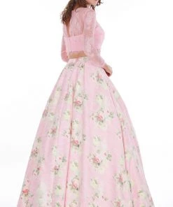 Angela & Alison - 61059 Two Piece Lace Floral A-line Dress 9 Angela & Alison - 61059 Two Piece Lace Floral A-line Dress