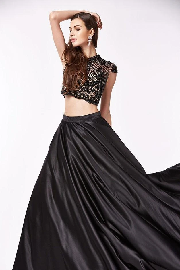 Angela & Alison - 61121 Cap Sleeve Ornate Mandarin Two-Piece Gown 4 Angela & Alison - 61121 Cap Sleeve Ornate Mandarin Two-Piece Gown