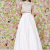 Angela & Alison - 61121 Cap Sleeve Ornate Mandarin Two-Piece Gown