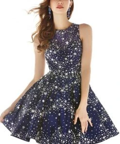 Cocktail Dresses Angela & Alison - 62010 Sleeveless Star-Studded A-Line Dress 14 Cocktail Dresses Angela & Alison - 62010 Sleeveless Star-Studded A-Line Dress