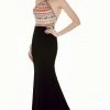Formal Gowns Angela & Alison - 62054 Embroidered Halter Neck Sheath Dress