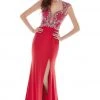 Angela & Alison - 62060 Beaded Plunging Neck Evening Gown
