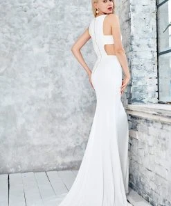 Angela & Alison - 71006 Pleated Halter Trumpet Dress 10 Angela & Alison - 71006 Pleated Halter Trumpet Dress