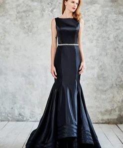 Formal Gowns Angela & Alison - 71021 Bateau Neck Trumpet Evening Gown