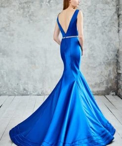 Formal Gowns Angela & Alison - 71021 Bateau Neck Trumpet Evening Gown