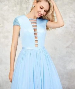 Formal Gowns Angela & Alison - 71026 Embellished V-neck Ballgown