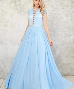 Formal Gowns Angela & Alison - 71026 Embellished V-neck Ballgown