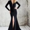 Angela & Alison - 71075 Deep V-neck Trumpet Dress