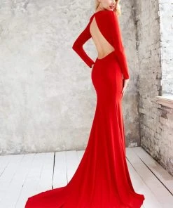 Angela & Alison - 71075 Deep V-neck Trumpet Dress 11 Angela & Alison - 71075 Deep V-neck Trumpet Dress