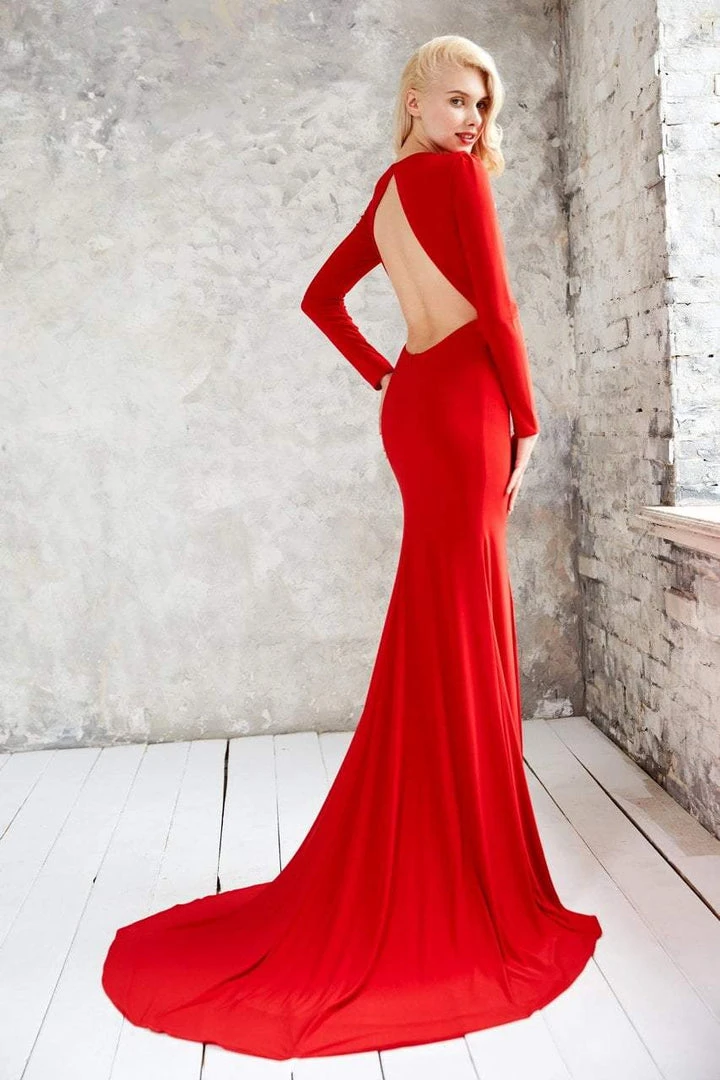 Angela & Alison - 71075 Deep V-neck Trumpet Dress 6 Angela & Alison - 71075 Deep V-neck Trumpet Dress