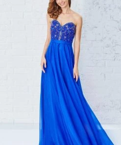 Formal Gowns Angela & Alison - 71120 Strapless Ornate Beaded Long Dress
