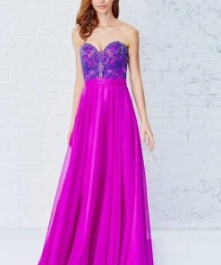 Formal Gowns Angela & Alison - 71120 Strapless Ornate Beaded Long Dress