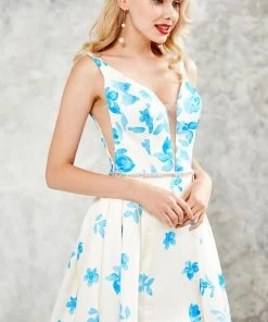 Formal Gowns Angela & Alison - 71127 Floral Print Evening Gown