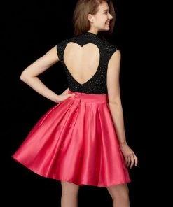 Angela & Alison - 72016 Two Piece High A Line Dress With Waist Bow Cocktail Dresses