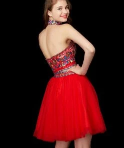 Angela & Alison - 72022 Embroidered Two-Piece Tulle Dress