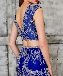 Formal Gowns Angela & Alison - 771049 Two Piece V-Neck Romper