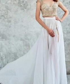 Formal Gowns Angela & Alison - 771049 Two Piece V-Neck Romper