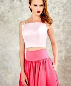 Formal Gowns Angela & Alison - 771078 Lustrous Two Piece Long Pleated Evening Gown