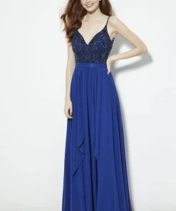 Angela & Alison - 81007 Floral Lattice Beaded Draping Chiffon Gown Formal Gowns 11 Angela & Alison - 81007 Floral Lattice Beaded Draping Chiffon Gown Formal Gowns