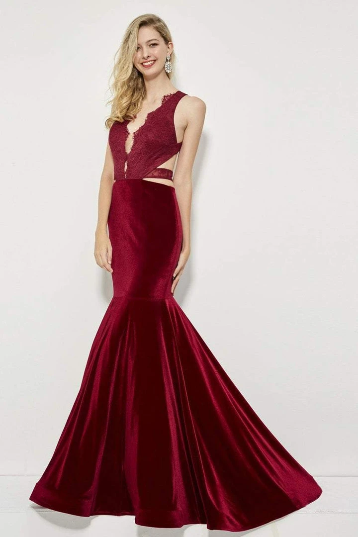 Angela & Alison - 81036 Strappy Lace Fitted Trumpet Dress 3 Angela & Alison - 81036 Strappy Lace Fitted Trumpet Dress