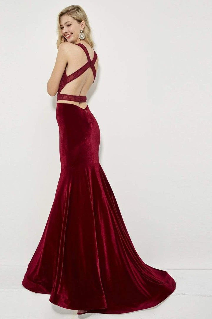 Angela & Alison - 81036 Strappy Lace Fitted Trumpet Dress 4 Angela & Alison - 81036 Strappy Lace Fitted Trumpet Dress