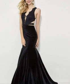 Angela & Alison - 81036 Strappy Lace Fitted Trumpet Dress 9 Angela & Alison - 81036 Strappy Lace Fitted Trumpet Dress