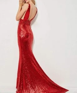 Angela & Alison - 81039 Sequined Fitted Evening Dress Formal Gowns