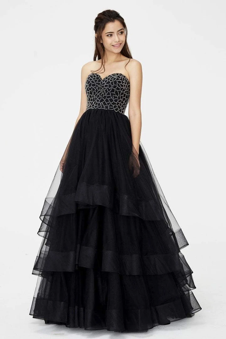 Angela & Alison - 81044 Strapless Tiered A-Line Evening Gown Formal Gowns 5 Angela & Alison - 81044 Strapless Tiered A-Line Evening Gown Formal Gowns
