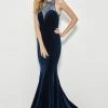 Angela & Alison - 81065 Embellished Illusion Jewel Mermaid Dress