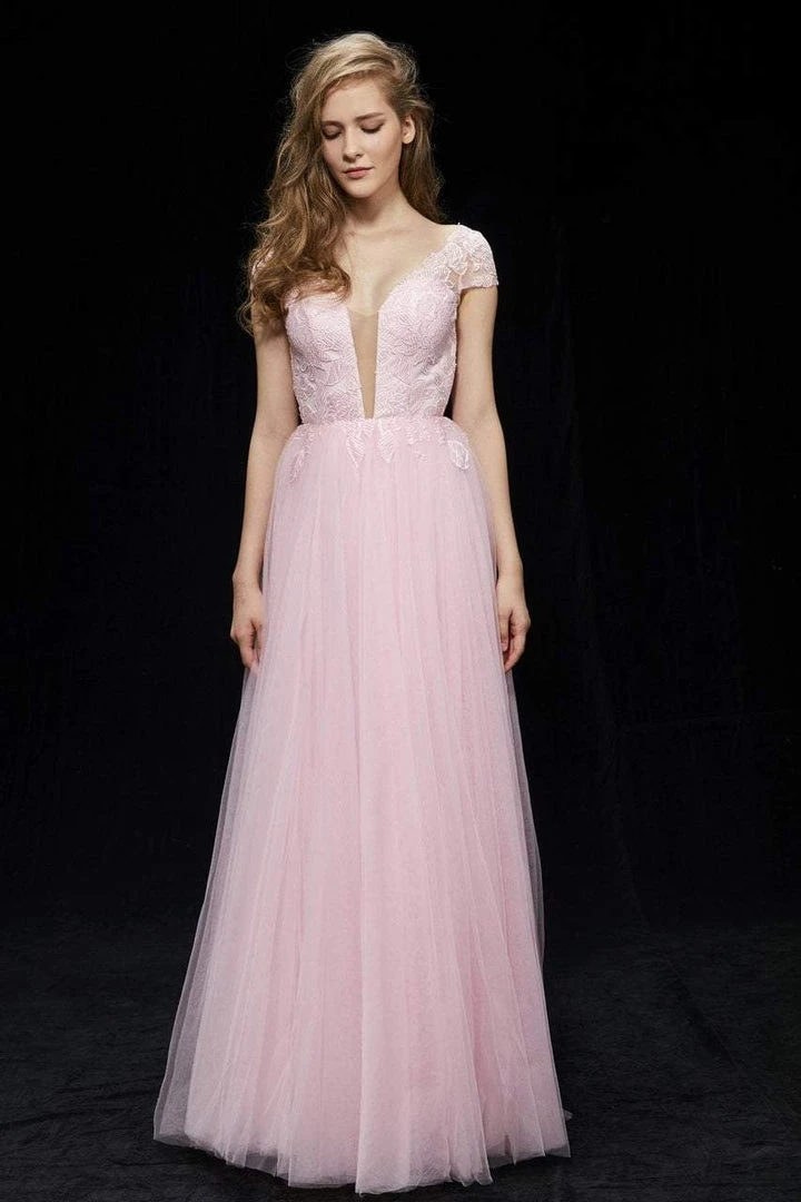 Formal Gowns Angela & Alison - 81069 Deep V-neck A-line Dress 3 Formal Gowns Angela & Alison - 81069 Deep V-neck A-line Dress