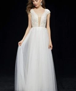 Formal Gowns Angela & Alison - 81069 Deep V-neck A-line Dress 11 Formal Gowns Angela & Alison - 81069 Deep V-neck A-line Dress