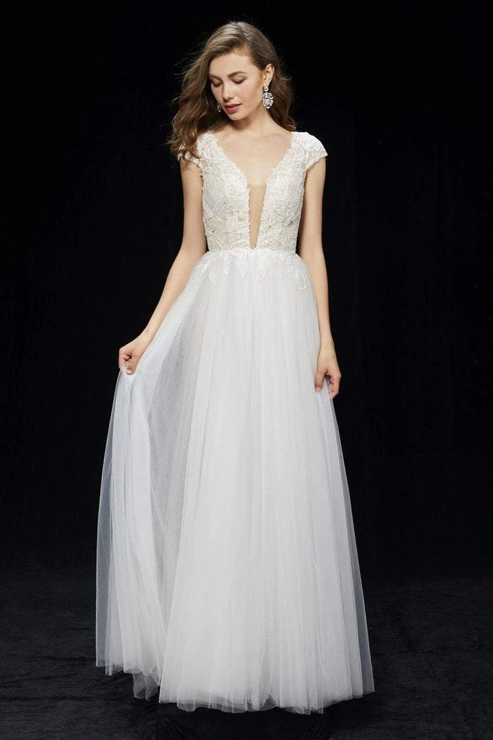 Formal Gowns Angela & Alison - 81069 Deep V-neck A-line Dress 5 Formal Gowns Angela & Alison - 81069 Deep V-neck A-line Dress