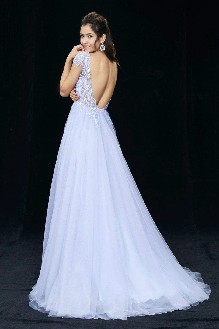 Formal Gowns Angela & Alison - 81069 Deep V-neck A-line Dress 8 Formal Gowns Angela & Alison - 81069 Deep V-neck A-line Dress