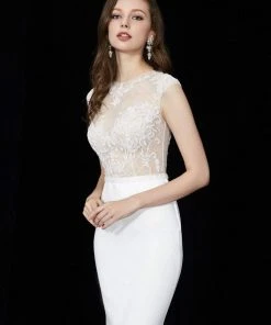 Angela & Alison - 81076 Embellished Illusion Jewel Trumpet Dress Formal Gowns 10 Angela & Alison - 81076 Embellished Illusion Jewel Trumpet Dress Formal Gowns