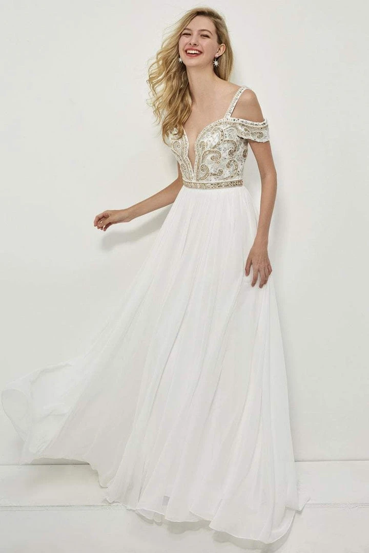 Formal Gowns Angela & Alison - 81081 Embellished Deep V-neck A-line Dress 3 Formal Gowns Angela & Alison - 81081 Embellished Deep V-neck A-line Dress