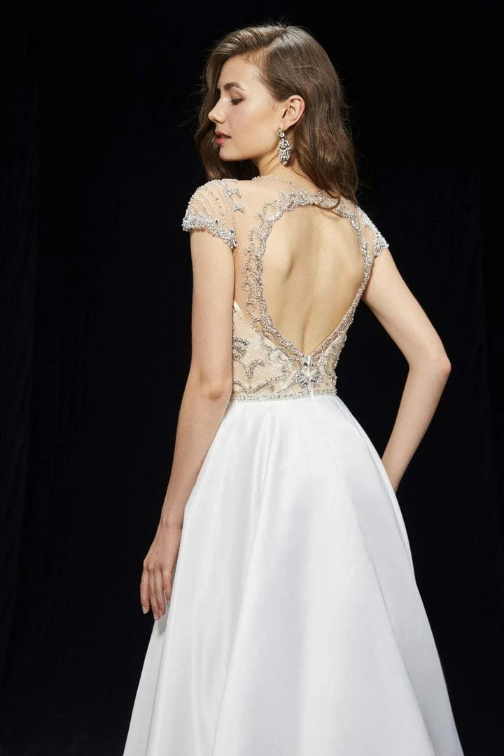 Angela & Alison - 81083 Bejeweled Illusion Jewel A-line Dress Formal Gowns 9 Angela & Alison - 81083 Bejeweled Illusion Jewel A-line Dress Formal Gowns