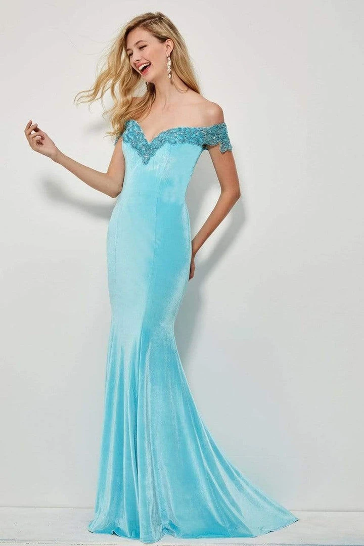 Formal Gowns Angela & Alison - 81085 Beaded Off-Shoulder Velvet Mermaid Dress 3 Formal Gowns Angela & Alison - 81085 Beaded Off-Shoulder Velvet Mermaid Dress