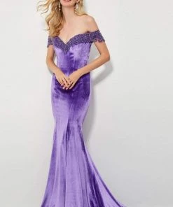 Formal Gowns Angela & Alison - 81085 Beaded Off-Shoulder Velvet Mermaid Dress 11 Formal Gowns Angela & Alison - 81085 Beaded Off-Shoulder Velvet Mermaid Dress