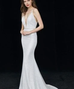 Formal Gowns Angela & Alison - 81086 Embellished Deep V-neck Trumpet Dress 10 Formal Gowns Angela & Alison - 81086 Embellished Deep V-neck Trumpet Dress