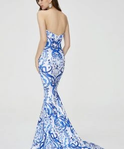 Angela & Alison - 81111 Strapless Printed Sweetheart Mermaid Dress 7 Angela & Alison - 81111 Strapless Printed Sweetheart Mermaid Dress