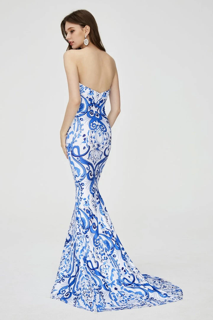 Angela & Alison - 81111 Strapless Printed Sweetheart Mermaid Dress 4 Angela & Alison - 81111 Strapless Printed Sweetheart Mermaid Dress