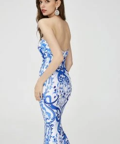 Angela & Alison - 81111 Strapless Printed Sweetheart Mermaid Dress 9 Angela & Alison - 81111 Strapless Printed Sweetheart Mermaid Dress
