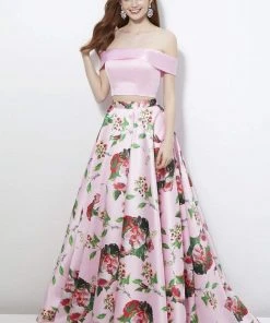 Angela & Alison - 81120 Two Piece Floral Printed Ballgown Formal Gowns 13 Angela & Alison - 81120 Two Piece Floral Printed Ballgown Formal Gowns